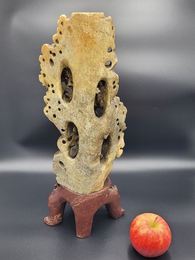 Large Antique 19th/20th Century Chinese Qing Soapstone Foo Dog Carving