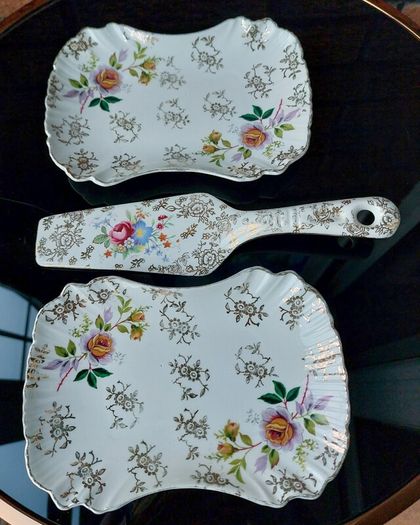 Staffordshire Cake Plate/Cake Slice Server/Sandwich Trays