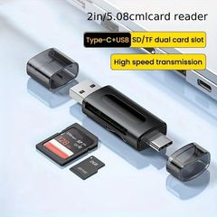 4-in-1 Multi function USB TYPE-C Card Reader External Storage Black Stretch for Memory Stick USB 2.0 Mini SD TF Card Reader