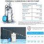 900W Stainless Steel Submersible Water Pump with Float Switch, 13000 L/H Electric Sump Pump for Dirty/Clean Water Image 4
