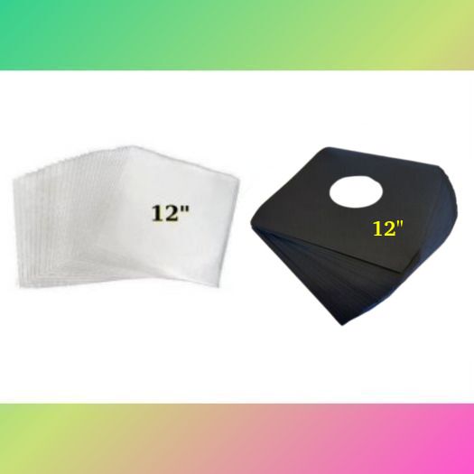 35% OFF!! Budget Pack Of No. 50 Plastic Outer 12 Inch LP Sleeves & No. 50 Black 12" ANTI-Static PREMIUM Inner Sleeves - Highest Quality Pure Polythene