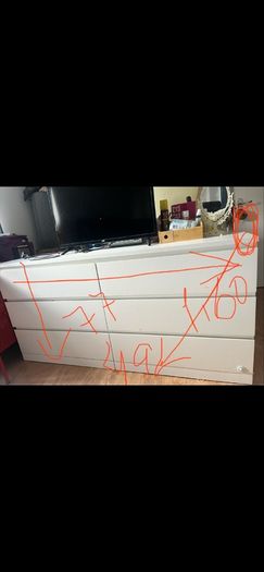 White 6-Drawer Chest of Drawers