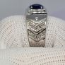 Sterling silver Premium Vietnamese Cobalt Blue Spinel & White Zircon Ring in Rhodium Overlay Sterling Silver 1.48 Ct. Image 10