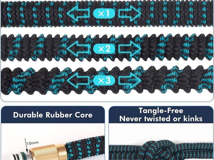 NEW SALE | Garden Hose 50ft - Expanding Water Hose with 10 Function Nozzle, 4 Layer Latex, 3/4" &1/2'' Fitting Connectors, Easy Storage Garden Water Hose