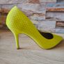 Yellow  Suede High Heels, size 6 Image 2