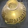 Beautiful Old Brass Trinket Basket featuring a swing handle, pierced shaped cutouts along the scalloped edge, and an engraved floral pattern, Postage Available Image 3