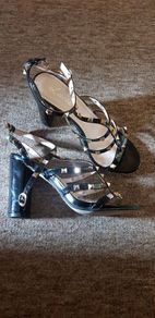 Totally fabulous black patent stud heels