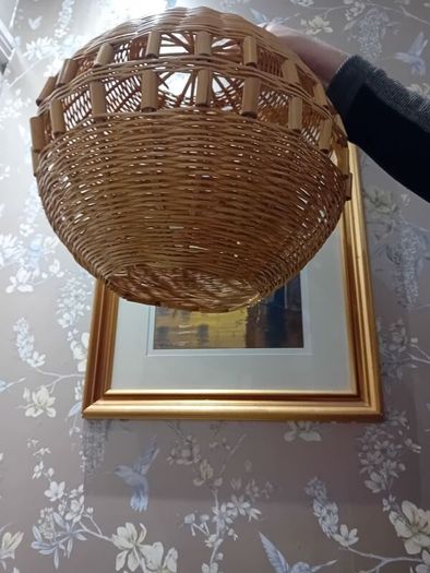 2 x Vintage Wicker Pendant Light Shades