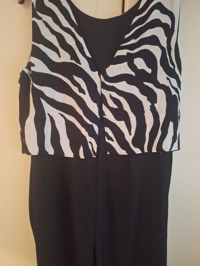 zebra print top jumpsuit