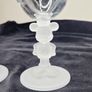 Vintage Disney Mickey & Minnie Mouse Frosted Figural Stem Glasses Made in Japan Set of 2 Image 3