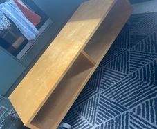 Retro low coffee table on wheels