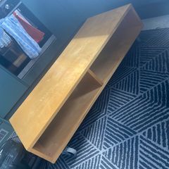 Retro low coffee table on wheels