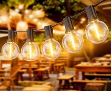 LED Outdoor String Lights 150FT/45M Festoon Lights with Shatterproof G40 Vintage Edison Bulbs, Garden Lights Waterproof for Porch, Deck, Garden, Backyard, Balcony, 2700K Warm White