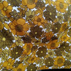 1970s curtain, vintage curtain, Retro floral curtain