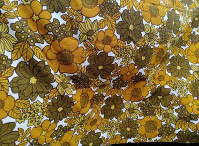 1970s curtain, vintage curtain, Retro floral curtain