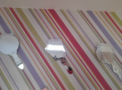 Girl's Bedroom decoration, set of 3 mirrors