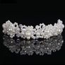 New Elegant Pearl Crystal Flower Wedding Headpieces, Bridal Hair Vine Accessories Image 2