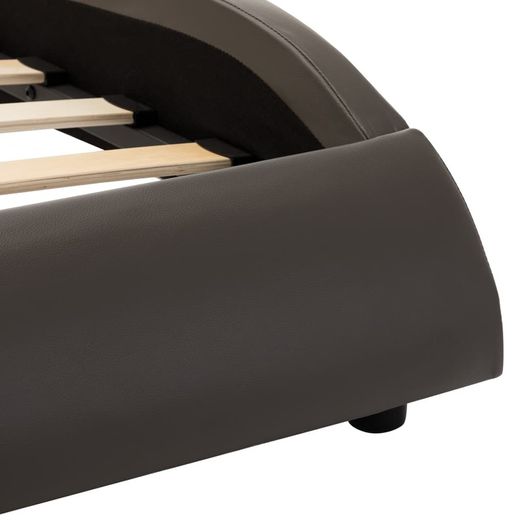 Bed Frame Grey and White Faux Leather 120x190 cm
