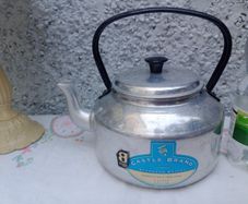 Vintage Irish kettle, Castle Brand kettle, camping kettle, metal kettle
