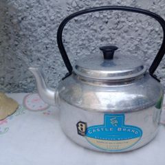 Vintage Irish kettle, Castle Brand kettle, camping kettle, metal kettle
