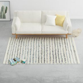 Rug Denim Wool 160x230 cm Blue/White