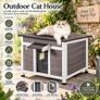 Outdoor Cat House Weatherproof Wooden Cat Shelter with Window and Openable Roof Image 5