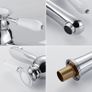 Basin Mixer Taps High Rise Basin Tap Traditional Tall Faucet with Ceramic Handle Anti-Drip Classic Brass Taps with Hose Swivel Spout Retro Style Polished Chrome for Countertop Image 5