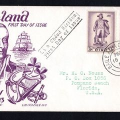 1956 Ireland Commemorating The unveiling of a Statute to Commodore John Barry , Founder of the US Navy Commemorative Stamps Illustrated Staehle First Day Cover (FDC)