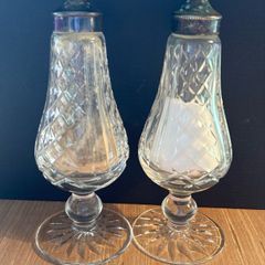 Vintage Waterford Lismore Crystal Footed Salt & Pepper
