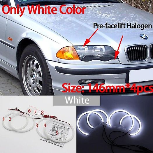 BMW 3 series E46 316i 318i 320d 323i 328i 330i 325xi 330d 1998-2005 LED Cotton Angel Eyes halo rings daytime light