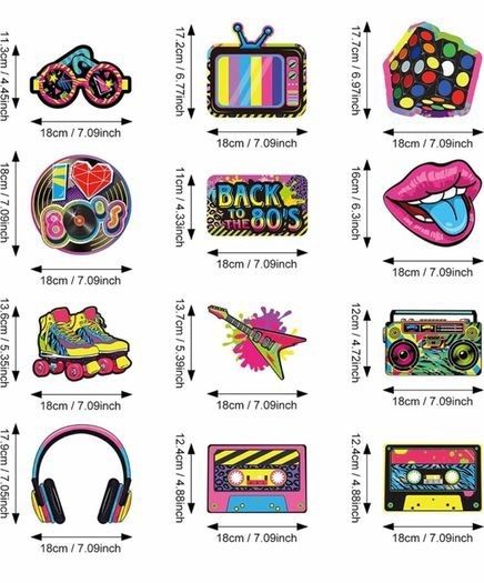 NEW SALE | 53 Pieces 80s Party Decorations, Retro 1980s Hip Hop Party Hanging Swirls