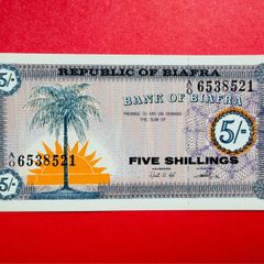 Biafra  5 /shillings  1967 ( Uncirculated ) Pick 1.SCARCE