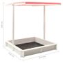 Sandbox with Adjustable Roof Fir Wood White and Red UV50 Image 7