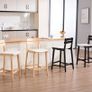 Bar Stools Set of 2 Bar Chairs PU Leather Counter Stools Bistro Stools Made of Wood Kitchen Stools with Backrest for Kitchen Island/Dining Room/Living Room (White) Image 6