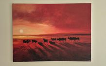 Zebu at Dusk Canvas