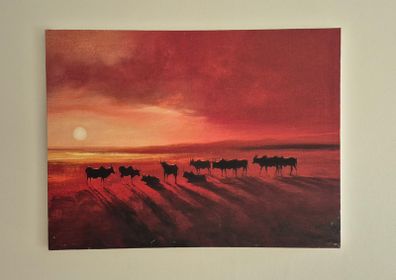 Zebu at Dusk Canvas