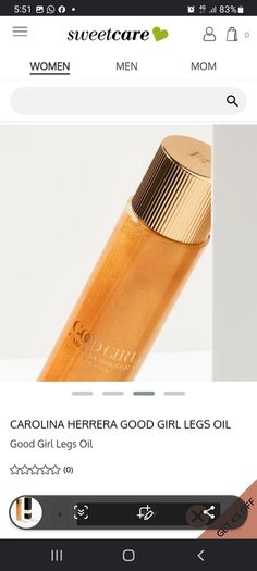caroline herrara good girl shimmer leg oil