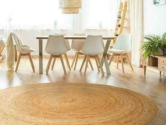 FREE P&P Hand Braided Natural Jute Rug Handmade Round Area Rug for Home Decor (60 x 60 cm)