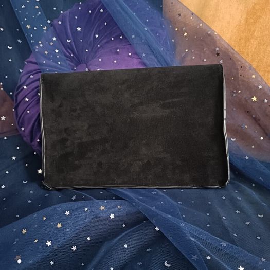 Black clutch with silver details