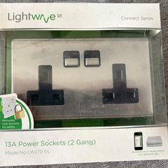 LightWave RF 2 Gang Socket (wireless control)
