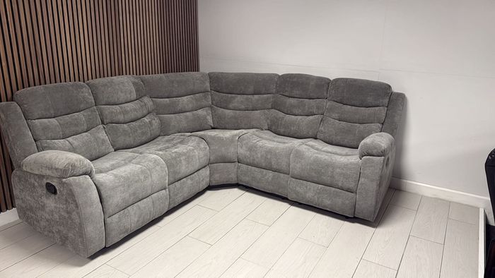 Sorrento Corner Grey Fabric Recliner Sofa