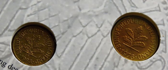 12 Coins (incl 2 Silver ) in old Germany set | 130 Years Deutsche Mark | 2 Silver coins | 12 coins
