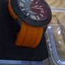 HEAD Unisex Analogue Quartz Watch with Silicone Strap H160101, black/orange, Strap. Image 2