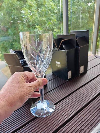 John Rocha Waterford Signature.  25cm Crystal Goblets. 3 Boxed Pairs, 6 Glasses. New, Unused