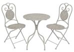 3 Piece Bistro Set Steel Grey