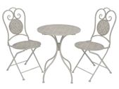 3 Piece Bistro Set Steel Grey