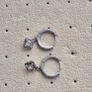 Small round earrings with square drop sterling silver s925 very good condition Image 3