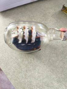Vintage VICTORY Ship in a Bottle Collectable Handmade