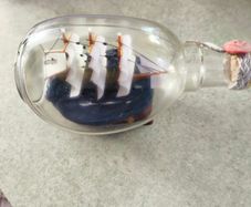 Vintage VICTORY Ship in a Bottle Collectable Handmade