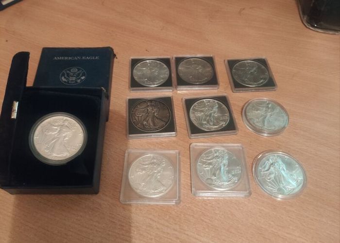 10x 1oz Silver American Eagle Coin